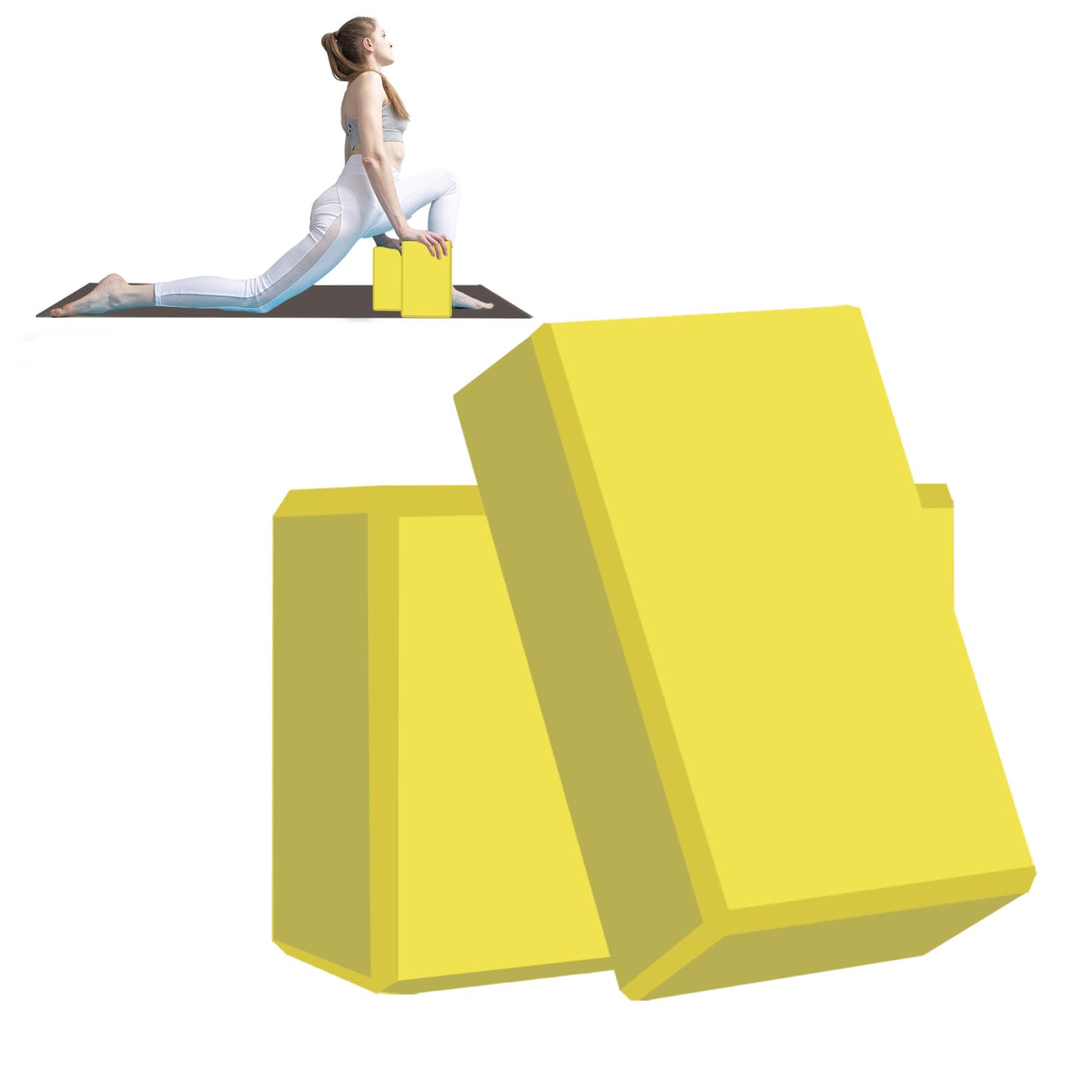Yoga Block - Unsupported Latex Eva foam - Soft non slip surface with bevel for yoga, pilates, meditation - Yoga accessories for stability, balance and deep stretching