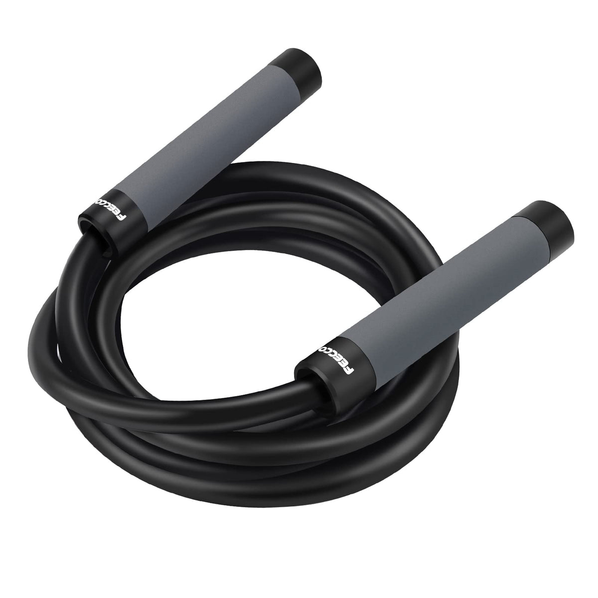 FEECCO Weighted Jump Rope for Men, PVC Rope with Metal Handles and Ball Bearings