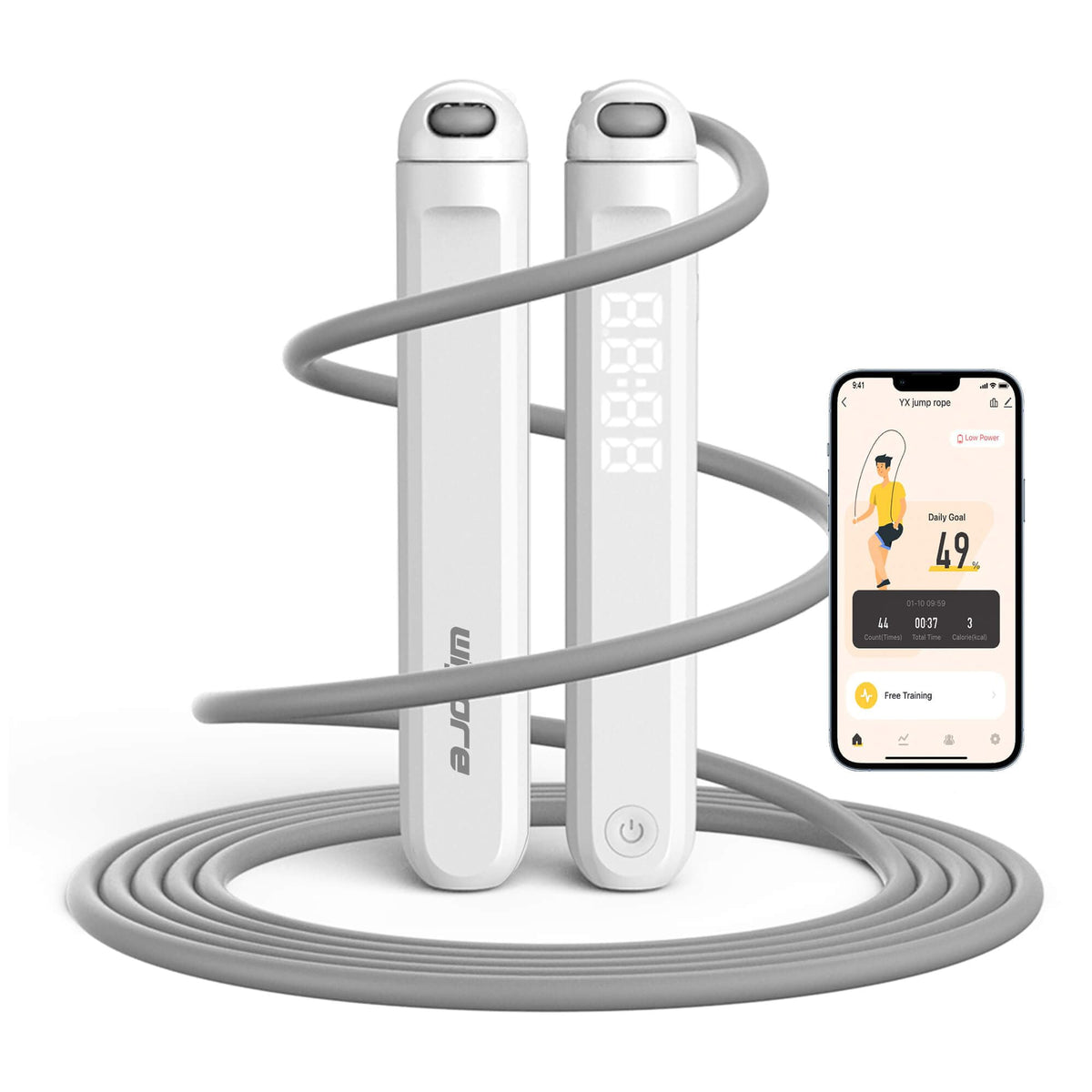 Jump Rope With Counter and App - Tangle-Free Rapid Speed Skipping Rope for Fitness, Home Exercise, Workout - Gifts for Adults, Women, Men, Kids