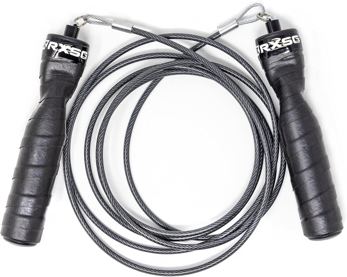 Rx Smart Gear Jump Rope - Black Ops Ergonomic Handles with Trans Black Cable Buff 3.4 | Jump Smart Weighted Speed Rope for Sports & Fitness, MMA, HIIT, Cardio Workout