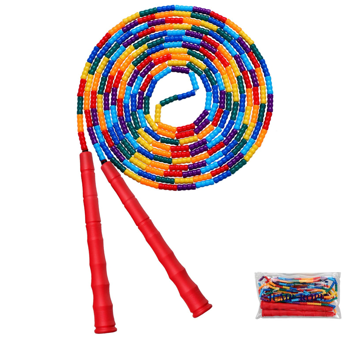 Double Dutch Jump Rope Long Jump Rope 16 FT 1 Pack/2 Pack, Adjustable Soft Beaded Diy Jump Rope for Kids Adult Long Enough for 5-6 Jumpers