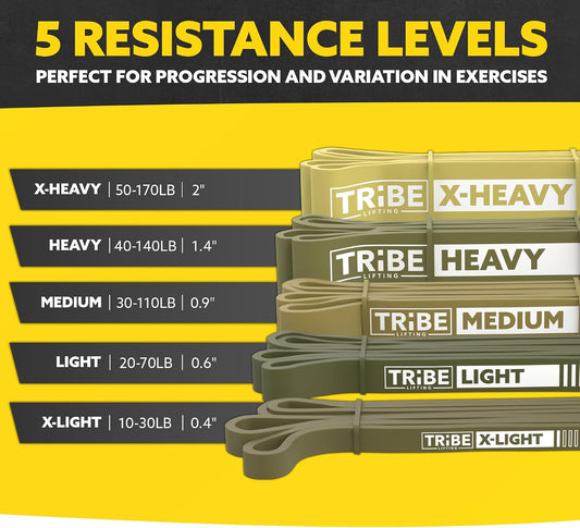 Long Resistance Bands Set, 5 Pull Up Assistance Bands for Working Out