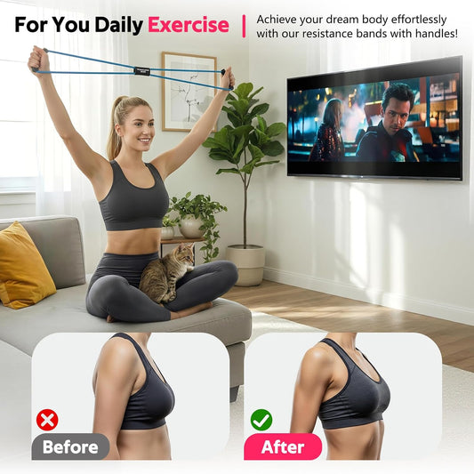 Resistance Bands with Handles, Figure 8 Fitness Bands, Exercise Bands Set