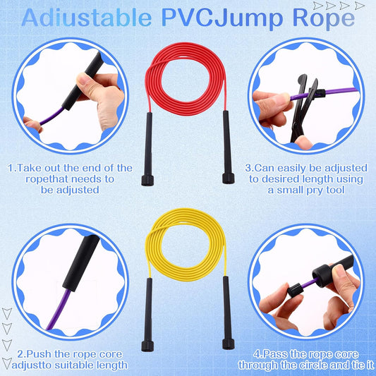 Silipull 72/144 Pcs PVC Jump Ropes Bulk for Fitness 9.2 ft