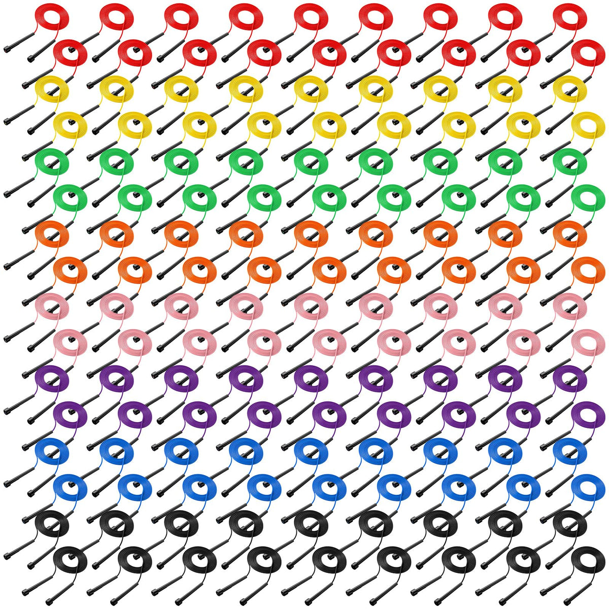 Silipull 72/144 Pcs PVC Jump Ropes Bulk for Fitness 9.2 ft