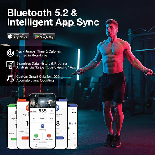 Cordless Gravity Jump Rope, Smart Jump Rope with Counter for Gym, Fat Burning & Calorie Burn, APP Data Analysis, Home Workout Equipment for Women & Men
