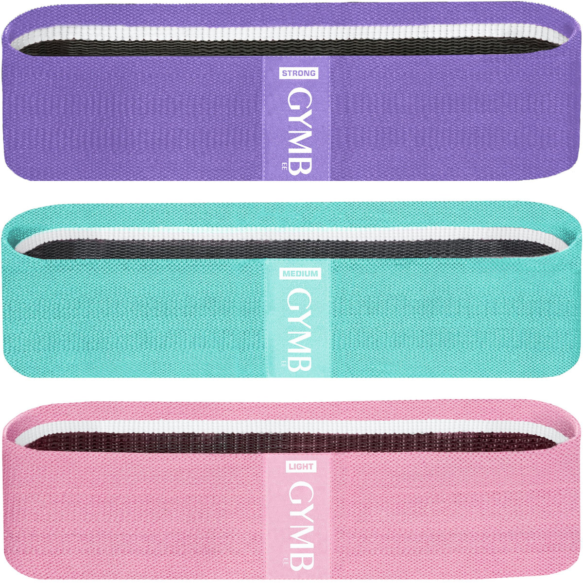 Gymbee Premium Resistance Bands for Working Out - Exercise Bands to Workout Glutes, Thighs & Legs - No Slip Cloth Booty Bands for Gym & Home Fitness, Yoga, Strength & Pilates for Men/Women - 3 Levels