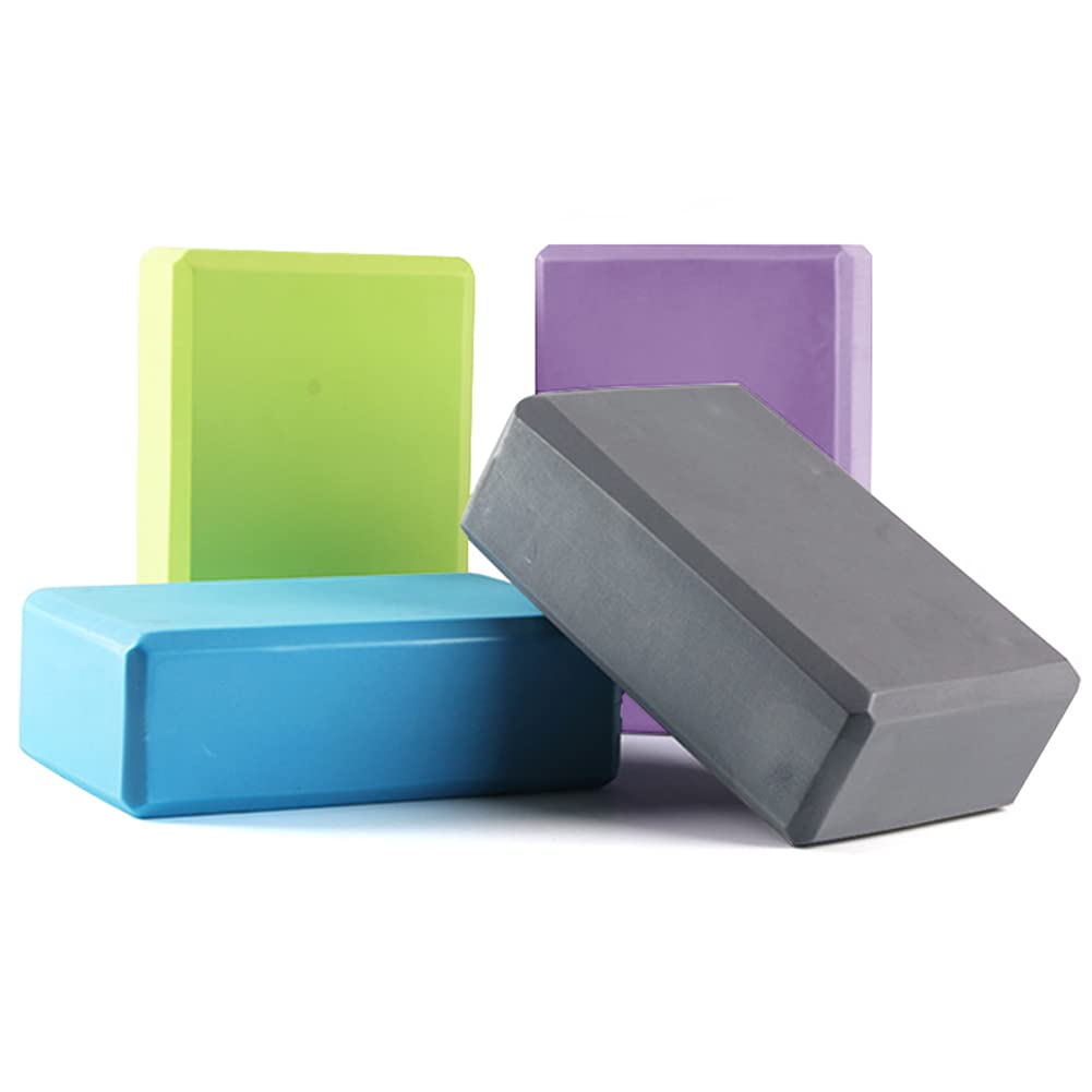 4 Pcs Yoga Blocks High Density EVA Yoga Brick Foam Blocks to Improve Strength, Flexibility and Balance, Non-Slip Surface for Yoga Pilates Meditation