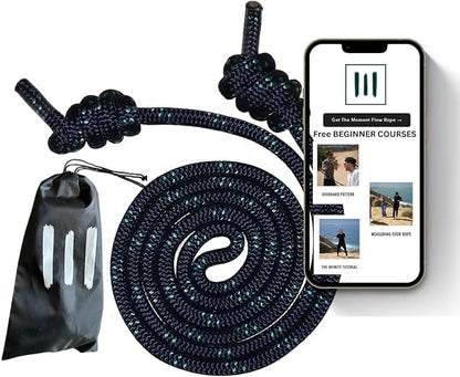 Flow Rope Exercise Jump Rope – 500g (1.10lb) Weighted Flow Jump Rope for Cardio, Boxing, HIIT & Upper Body Fitness – Adjustable Double Woven Workout Rope for Men, Women, Beginners – Indoor & Outdoor Use