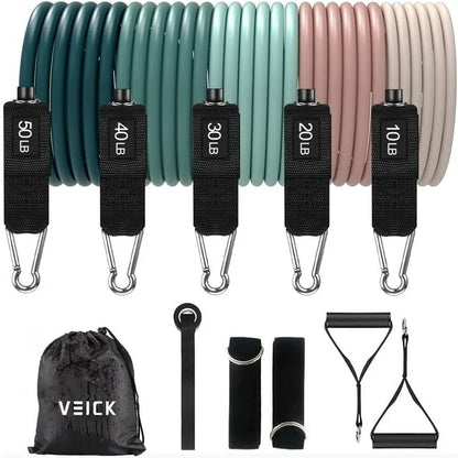 VEICK Resistance Bands with Handles, Exercise Tube Bands Set for Workouts