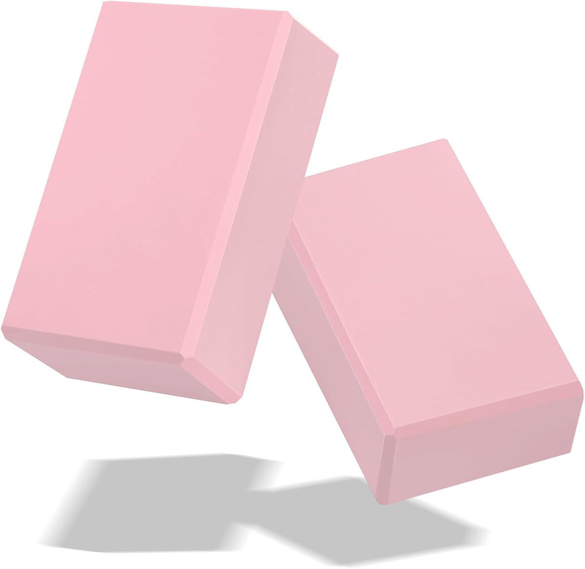 Yoga Blocks 2 Pack 3x6x9IN Foam Block Latex-Free with Stretch Band