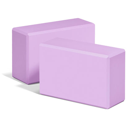 Yoga Blocks 2 Pack, 9"x6"x3" High-Density EVA Foam Yoga Block, Non-Slip Yoga Blocks for Yoga, Pilates Meditation, Stretching and Toning, Supportive, Latex-Free