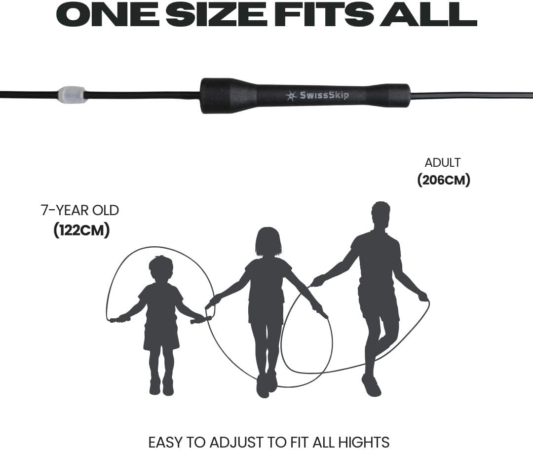 Swissskip Speed Jump Rope by Dayan Kolev, 5mm PVC Skipping Rope, Great for Beginners and Advanced Athlets, Designed for Fitness, Cardio, Boxing & CrossFit, Adjustable length with Unbreakable Handles
