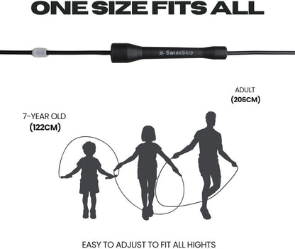 Swissskip Speed Jump Rope by Dayan Kolev, 5mm PVC Skipping Rope, Great for Beginners and Advanced Athlets, Designed for Fitness, Cardio, Boxing & CrossFit, Adjustable length with Unbreakable Handles