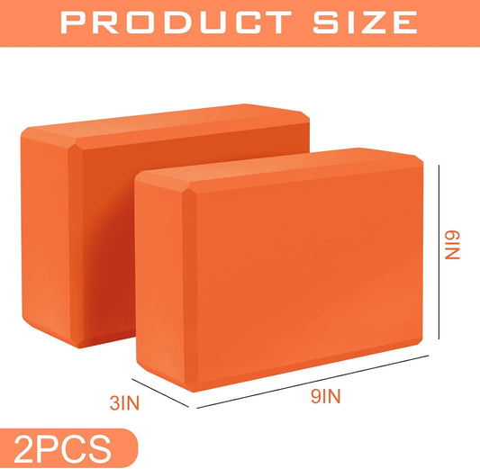 9"x6"x3" Yoga Block, 2 Pcs Soft Non-Slip Foam Blocks Supportive
