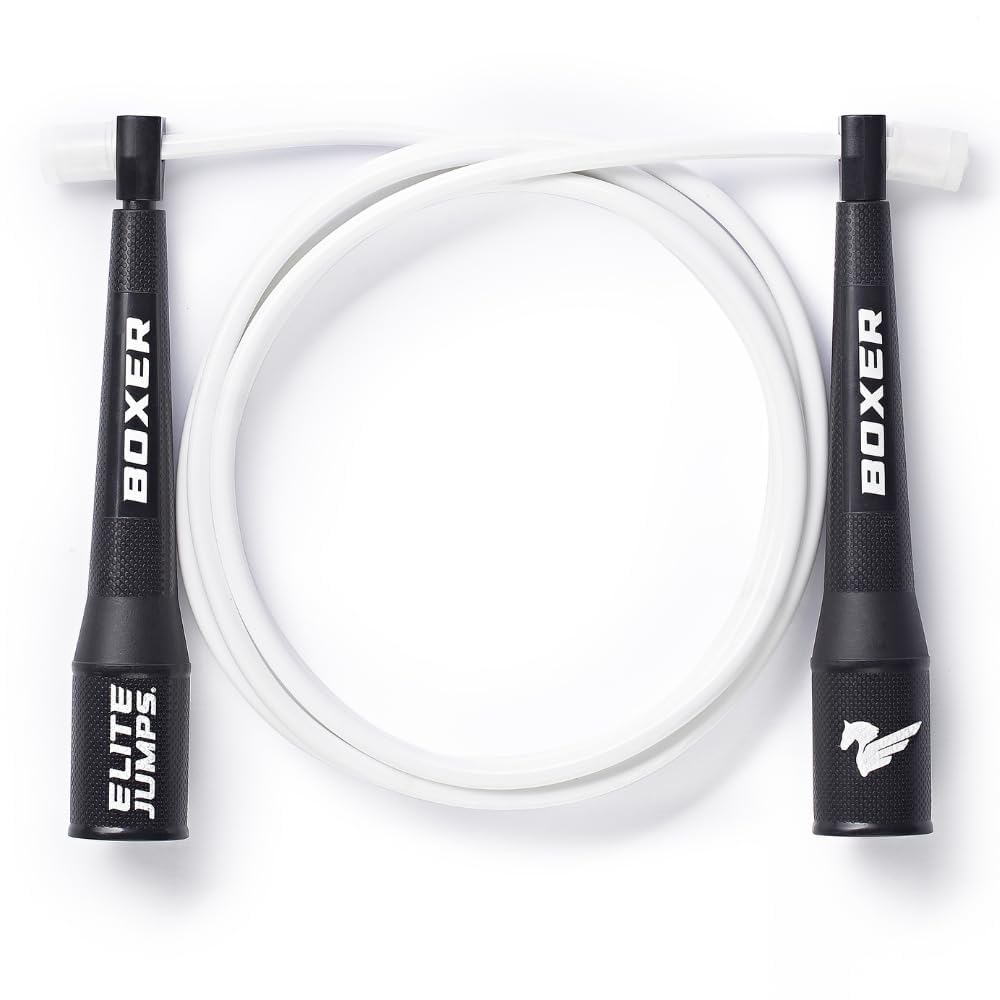 EliteSRS 10 Foot Outdoor Rated 5Mm Pvc, Boxer Jump Rope 3.0 with Smooth Action Polymer Handles and Ergonomic Slip-Resistant Dimpled Grips