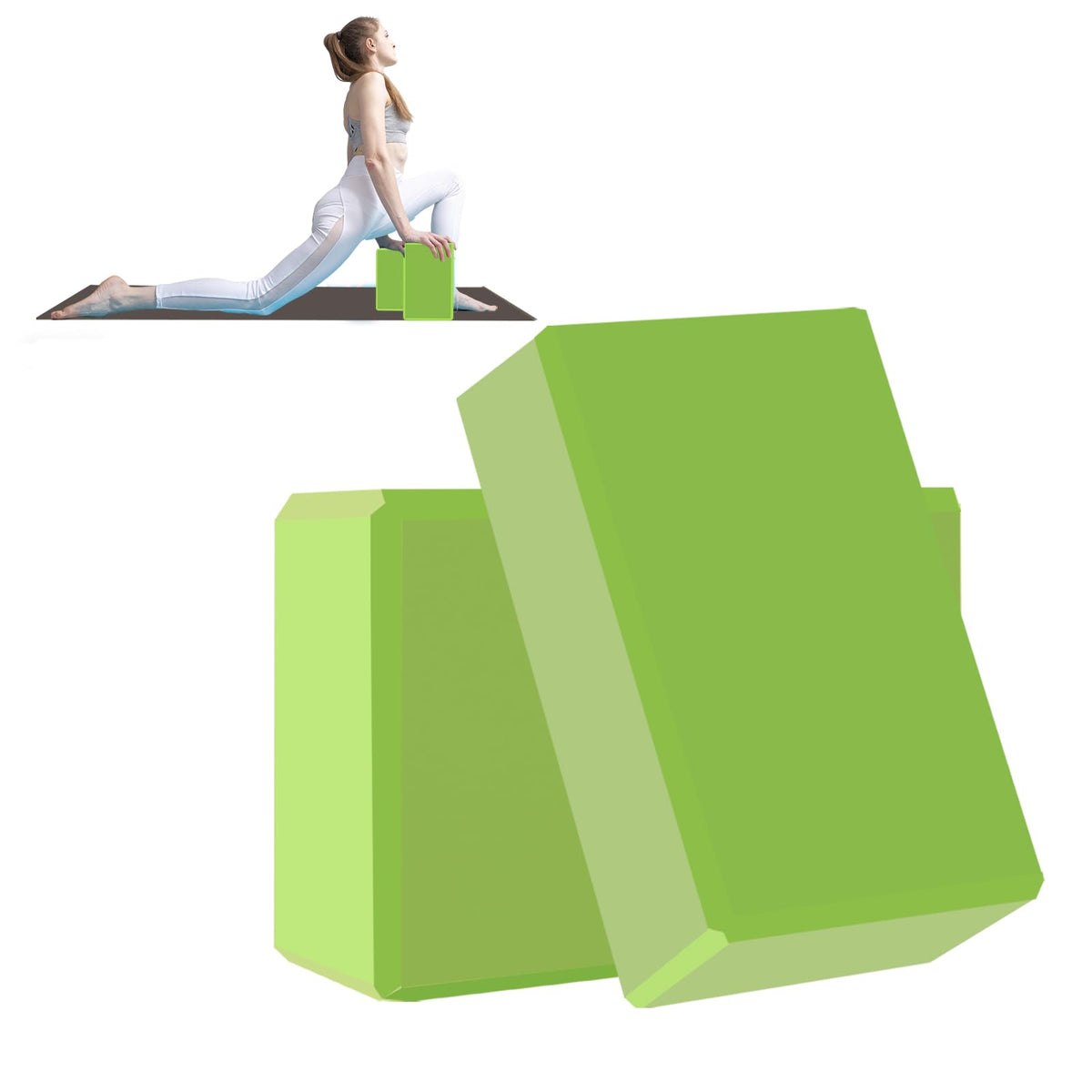 Yoga Block - Unsupported Latex Eva foam - Soft non slip surface with bevel for yoga, pilates, meditation - Yoga accessories for stability, balance and deep stretching