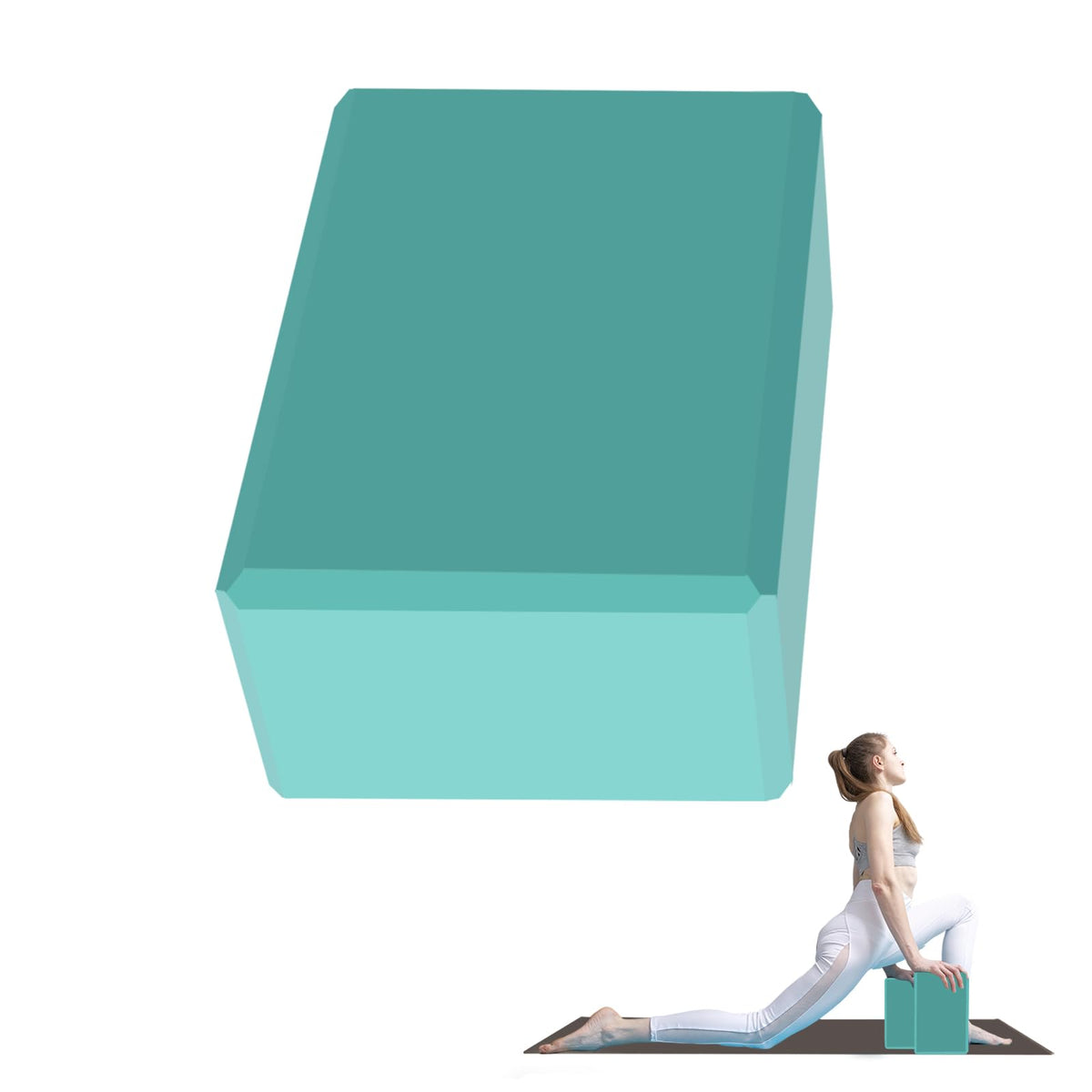 Yoga Block - Unsupported Latex Eva foam - Soft non slip surface with bevel for yoga, pilates, meditation - Yoga accessories for stability, balance and deep stretching