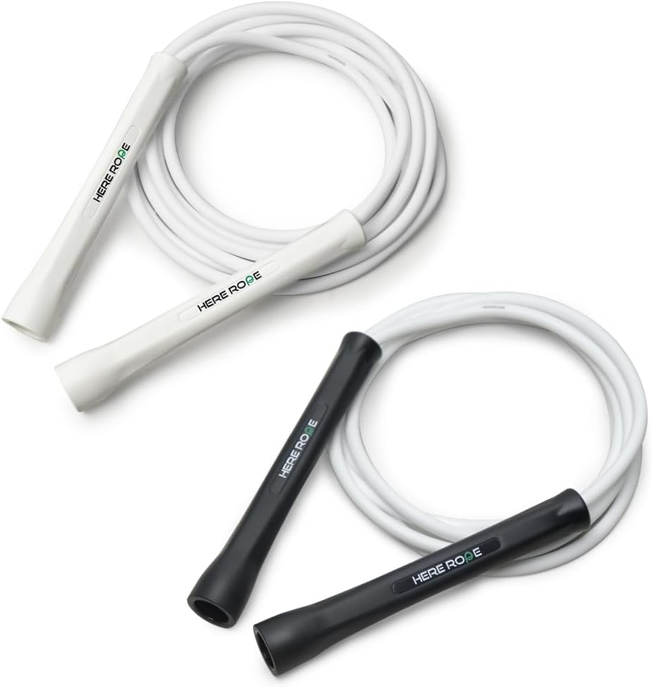 Hererope 6MM PVC Jump Rope for Men & Women Fitness, Speed, Tricks, Cardio Training, Boxing Jump Rope with Unbreakable Handles and Non-Kinking Skipping Rope, Adjustable Jumprope for Indoor Outdoor