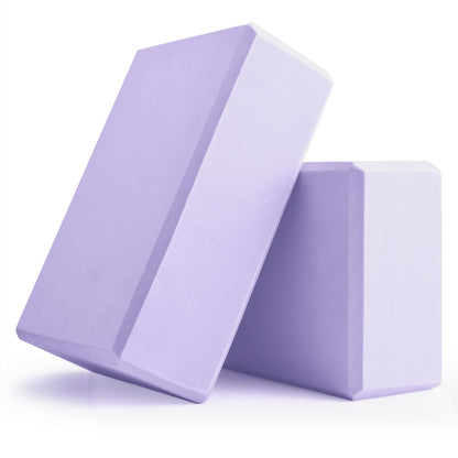 Yoga Blocks 2 Pcs, 9"x6"x3" Yoga Brick Foam Blocks EVA Foam Block Yoga Props Accessories for Yoga Pilates Stretching and Meditation