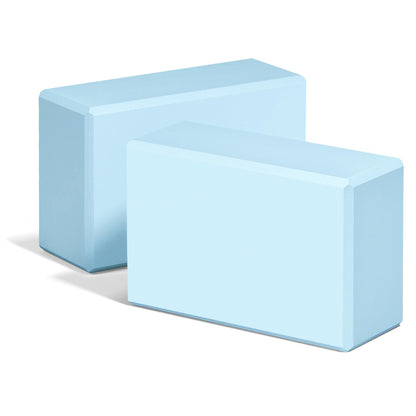 Yoga Blocks 2 Pack, 9"x6"x3" High-Density EVA Foam Yoga Block, Non-Slip Yoga Blocks for Yoga, Pilates Meditation, Stretching and Toning, Supportive, Latex-Free