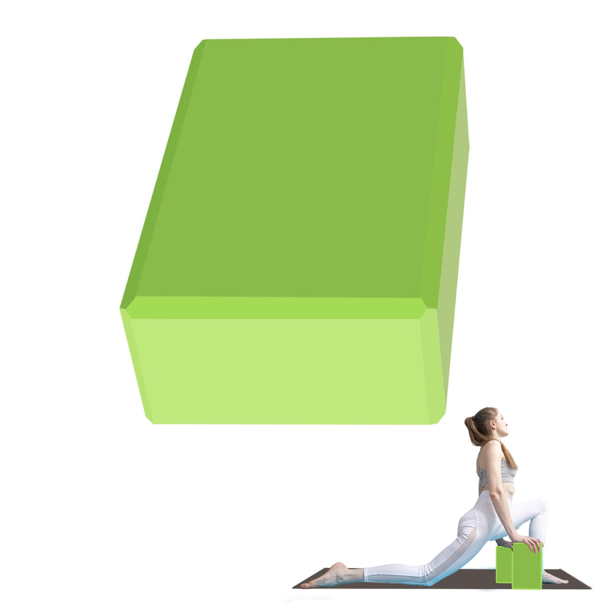 Yoga Block - Unsupported Latex Eva foam - Soft non slip surface with bevel for yoga, pilates, meditation - Yoga accessories for stability, balance and deep stretching