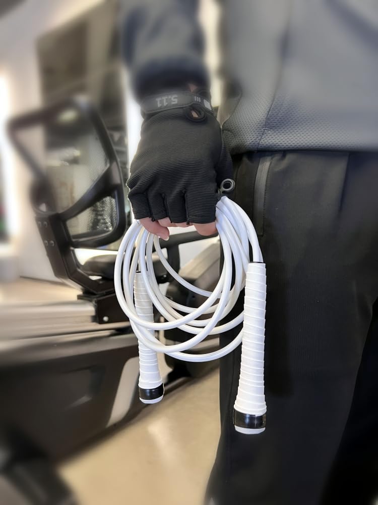 Boxing Jump Rope - Tangle-Free, 16% Heavier than Regular PVC Ropes, Adjustable Length, Hand-Wrapped Anti-Slip Grip Band Included - Ideal Skipping Rope for Boxing Training