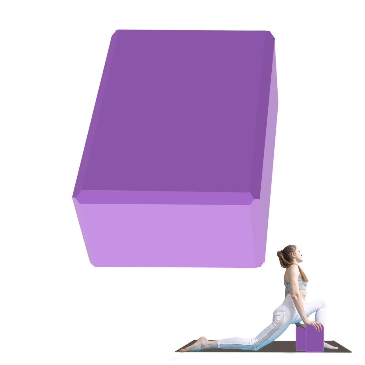 Yoga Block - Unsupported Latex Eva foam - Soft non slip surface with bevel for yoga, pilates, meditation - Yoga accessories for stability, balance and deep stretching