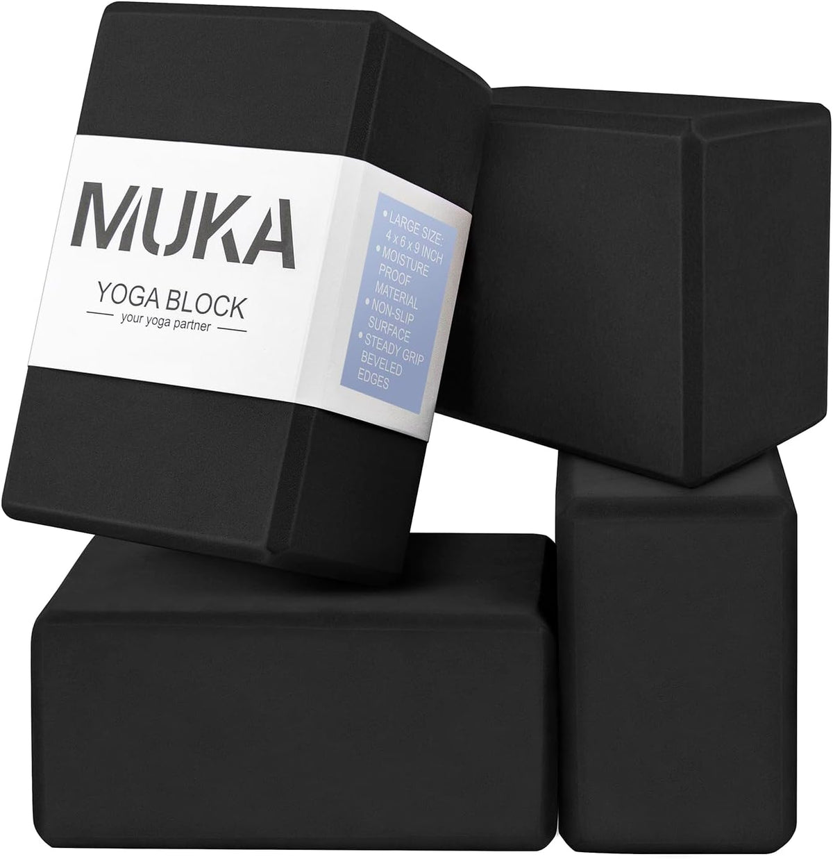 Muka Yoga Blocks 4x6x9 Inch High Density EVA Foam Yoga Brick