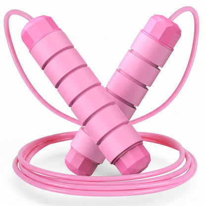 Jump Rope, Tangle-Free Rapid Speed Jumping Rope Cable with Ball Bearings for Women, Men, and Kids, Adjustable Steel Jump Rope with Foam Handles for Home Gym Exercise Fitness Workout Equipment & Slim Body