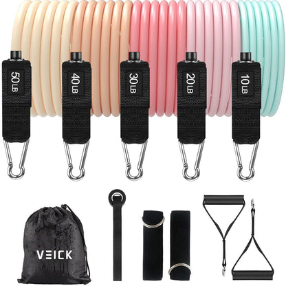 VEICK Resistance Bands with Handles, Exercise Tube Bands Set for Workouts