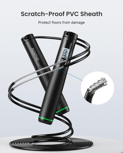 RENPHO Smart Cordless Jump Rope with Counter, App Data Tracking