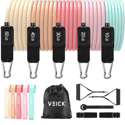 VEICK Resistance Bands with Handles, Exercise Tube Bands Set for Workouts