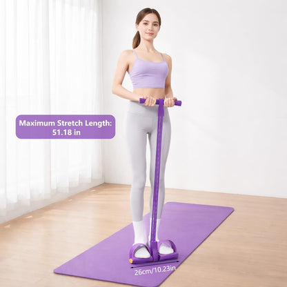 Resistance Bands with Handles, 6-Tube Foot Pedal, Natural Rubber Ankle Puller for Sit-ups & Full Body, Portable Home Gym Strength for Legs, Arms.