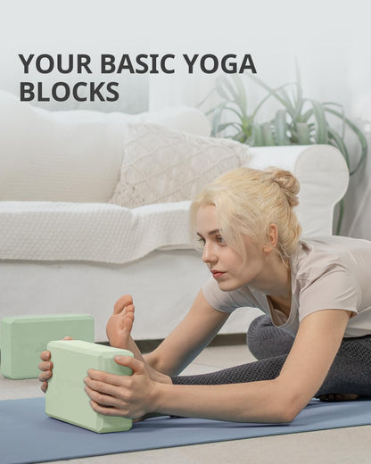 Yoga Blocks 2 Pack with Supportive Non-Slip Foam for Yoga Pilate Stretching