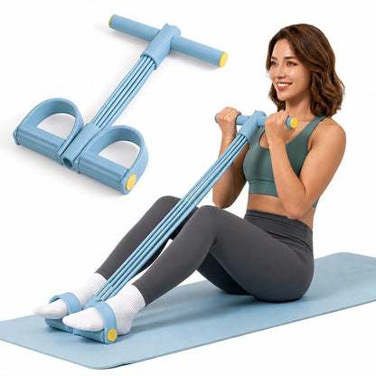 8-Tube Pedal Resistance Band with Handle, 2026 Upgraded Multifunction Pedal Resistance Band, Natural Rubber Exercise Bands with Handles for Women, Men, Elderly, for Abdomen, Arm, Leg Stretching