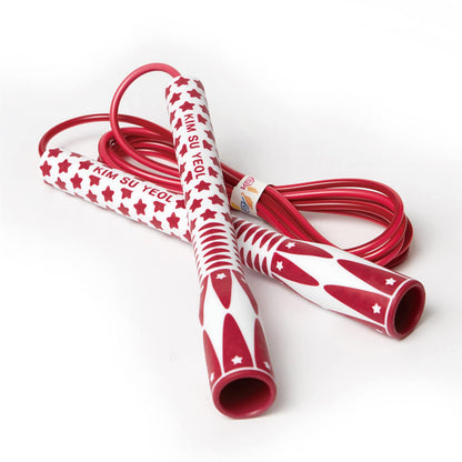 Skipping Jump Rope for Fitness Workout - Light Weight, Adjustable, Tangle Free, Excellent line control for Cardio Boxing, CrossFit, Training Exercise All Ages and Gender ( Special Luxury, KA-220, Made in Korea)