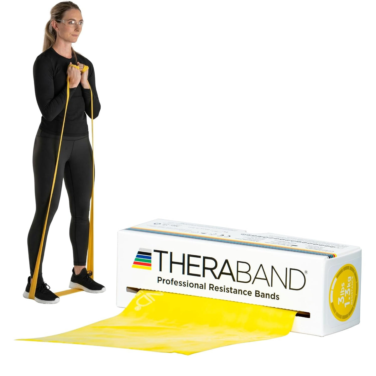 THERABAND Resistance Bands, Exercise Band, Physical Therapy, Rubber, Yellow