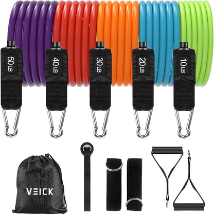 VEICK Resistance Bands with Handles, Exercise Tube Bands Set for Workouts