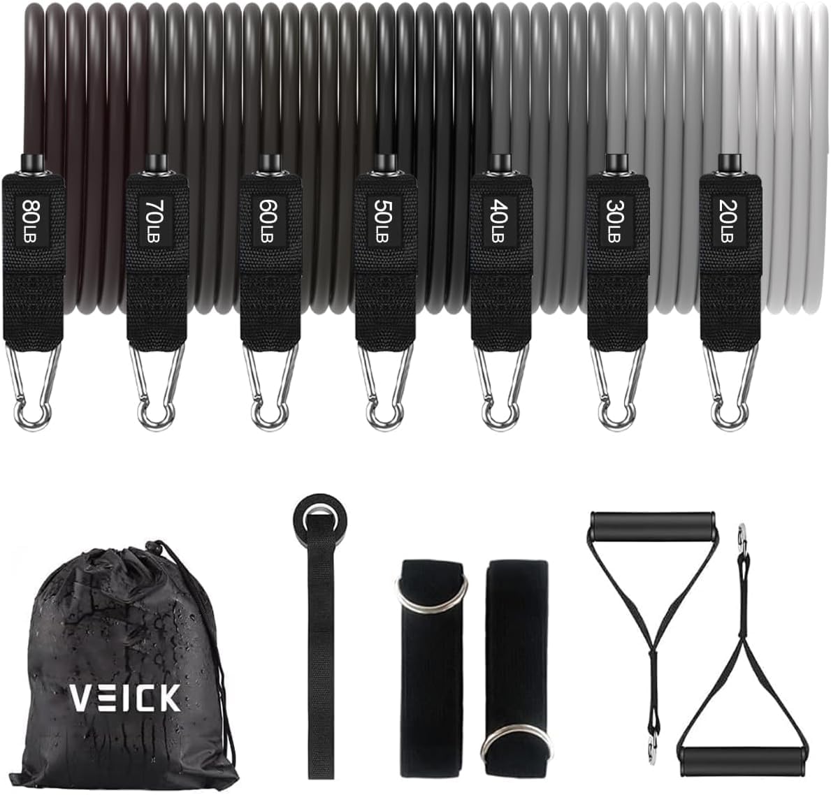 VEICK Resistance Bands with Handles, Exercise Tube Bands Set for Workouts