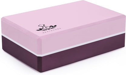 Heathyoga Yoga Blocks 2 Pack with Strap, High Density EVA Foam Yoga Block and Yoga Strap Set to Support and Improve Poses and Flexibility