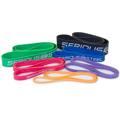 Serious Steel Fitness 32" Resistance Training Bands (Portable Exercise Band System Training Bands- Great for Individuals Under 5'10")