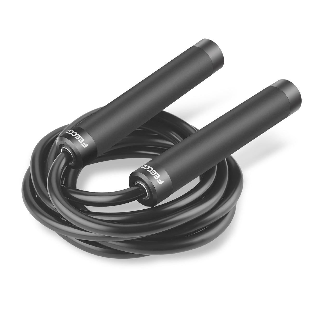 FEECCO Weighted Jump Rope for Men, PVC Rope with Metal Handles and Ball Bearings