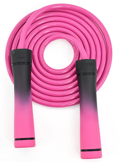 Weighted Jump Rope, 1LB Tangle-Free Ball Bearing Rapid Speed Skipping Rope for Men Women, Adjustable 9mm Cotton & PVC Rope with Alum Handle for Boxing MMA Weight-Loss Athletic Workout Fitness