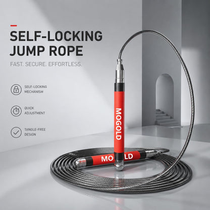 2-in-1 Speed Rope: 2mm for Boxing/MMA & 3mm for CrossFit - Tool-Free Adjustable Cable System with Dual Bearings - Sweatproof Hybrid Grip for High-Intensity Training