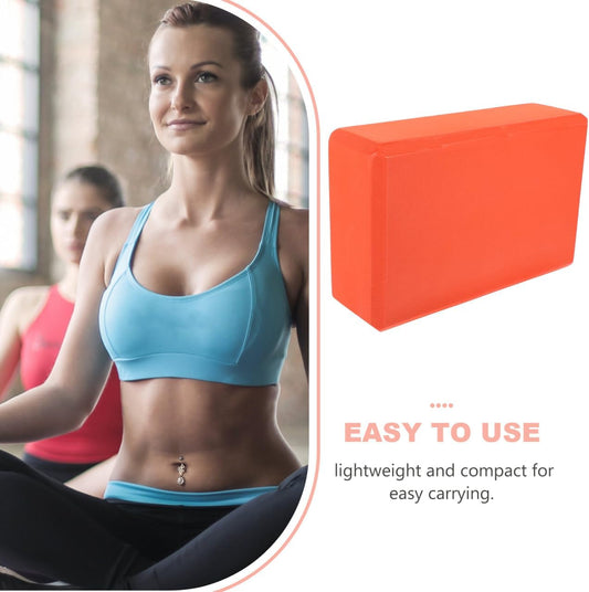Milisten Yoga Block Brick High Density Eva Pilates Block for Stretching Gym Workout Exercise Support Anti-Slip Lightweight Stable Grip 8.97 X 5.98 X 2.99 in Orange