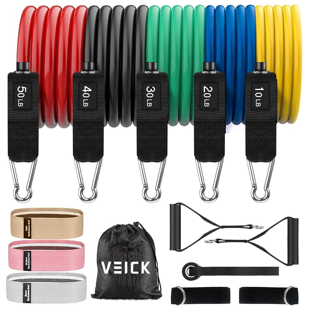 VEICK Resistance Bands with Handles, Exercise Tube Bands Set for Workouts