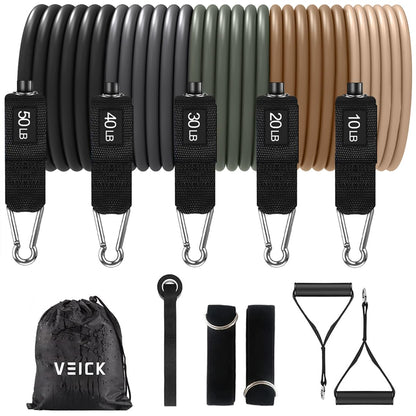 VEICK Resistance Bands with Handles, Exercise Tube Bands Set for Workouts