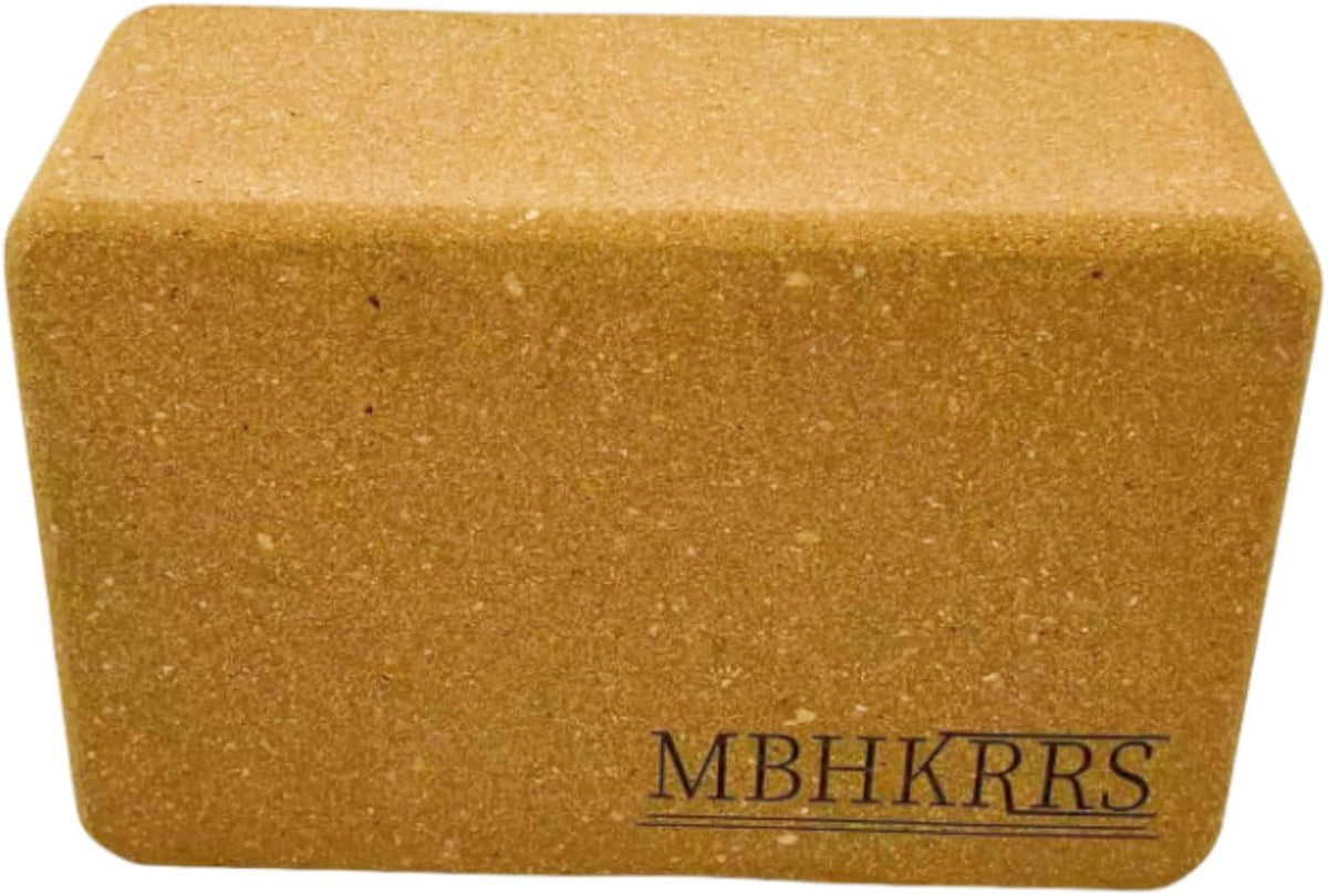 Yoga Block - Fine-Grain Cork Block, Yoga Equipment, Home Gym Accessory, Pilates Tool, Lightweight for Travel, Extra Firm Workout Accessory with Comfortable Edges