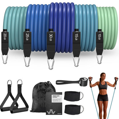 WHATAFIT Resistance Bands, 5 Level Exercise Bands with Handles for Workout